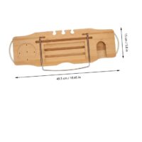 Bamboo Bath Caddy Tray – Expandable Bathtub Organizer with Book & Wine Holder