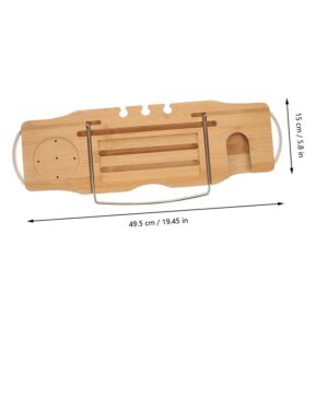Bamboo Bath Caddy Tray – Expandable Bathtub Organizer with Book & Wine Holder