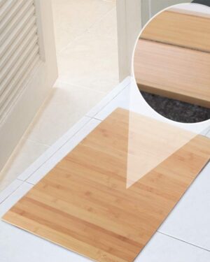Bamboo Bath Mat – Non-Slip Spa-Style Bathroom Floor Mat (Water-Resistant Wood Slat Design)