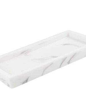 Large Marble Serving Tray – Decorative Organizer for Vanity, Bathroom & Coffee Table