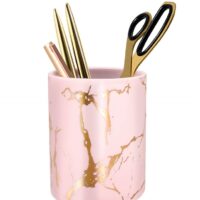 Pink Marble Organizer Cup – Multi-Purpose Holder for Makeup, Desk, Bathroom & Office