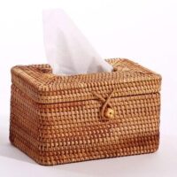 Rattan Tissue Box Cover – Woven Decorative Tissue Holder for Home & Bathroom