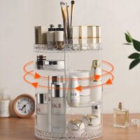3-Tier Rotating Makeup Organizer – Multi-Level Cosmetics Storage with 360° Access