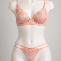 Coral Floral Embroidered G-String Panty – Lace Thong