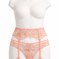 Coral Floral Embroidered Garter Belt – Lace Suspender