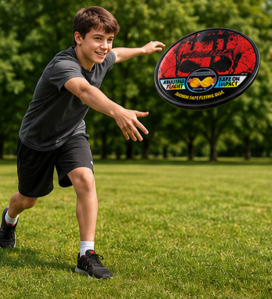 Skull themed indoor flying disc