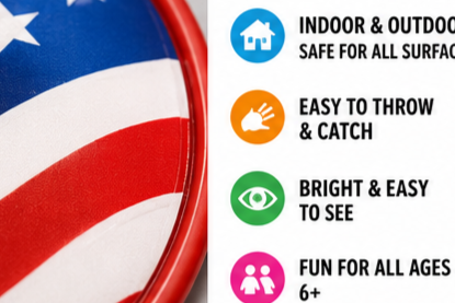 Disceez Stars & Stripes Flexible Flying Disc – Indoor Safe Flyer - Image 4