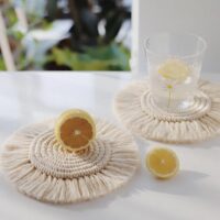 Boho Macrame Table Mat – Handwoven Decorative Coaster (Round or Sector)