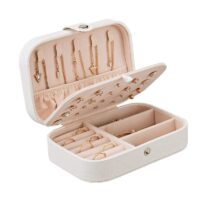 Recherch Jewelry Box – Elegant Travel Jewelry Organizer (Pink, Silver)
