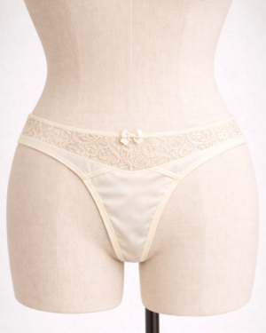 Whisper Satin & Lace Thong – Smooth Lightweight Everyday Comfort
