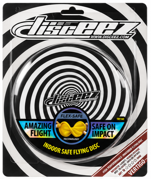 Black and white flexible flying disc