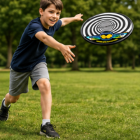 Spiral design indoor flying disc